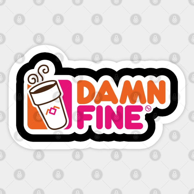 Damn Fine Sticker by ZombieMedia